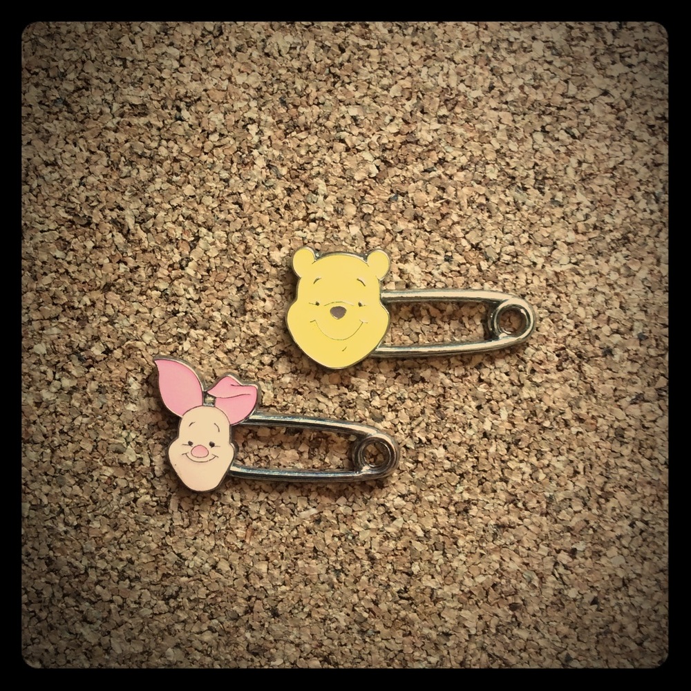 Disney Winnie the Pooh and Piglet Safety Pins